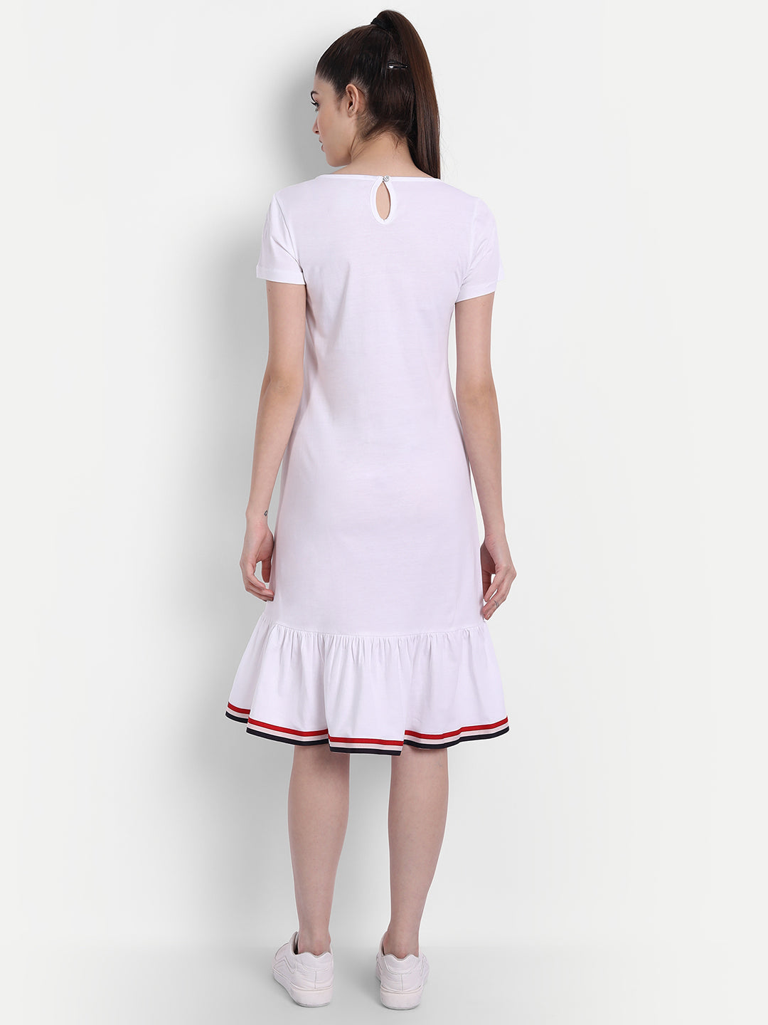 WOMENS PREMIUM COTTON HALF SLEEVE FLARED DRESSES
