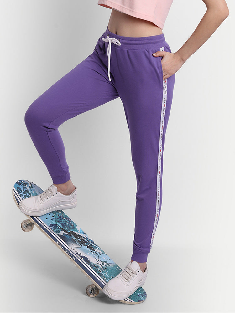 WOMENS PREMIUM COTTON SOLID TRACK PANTS