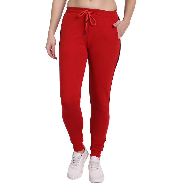 WOMENS PREMIUM COTTON PRINTED TRACK PANTS