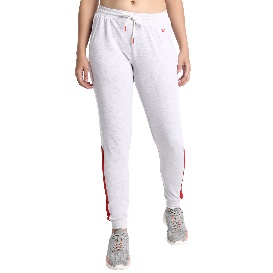 WOMENS PREMIUM COTTON PRINTED COLOURBLOCKED TRACK PANTS