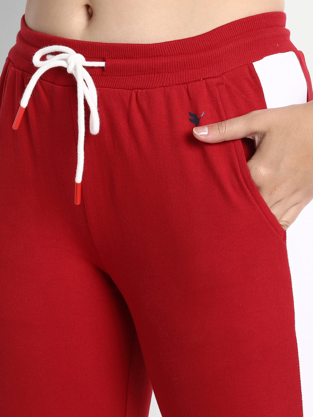 WOMENS PREMIUM COTTON PRINTED COLOURBLOCKED TRACK PANTS