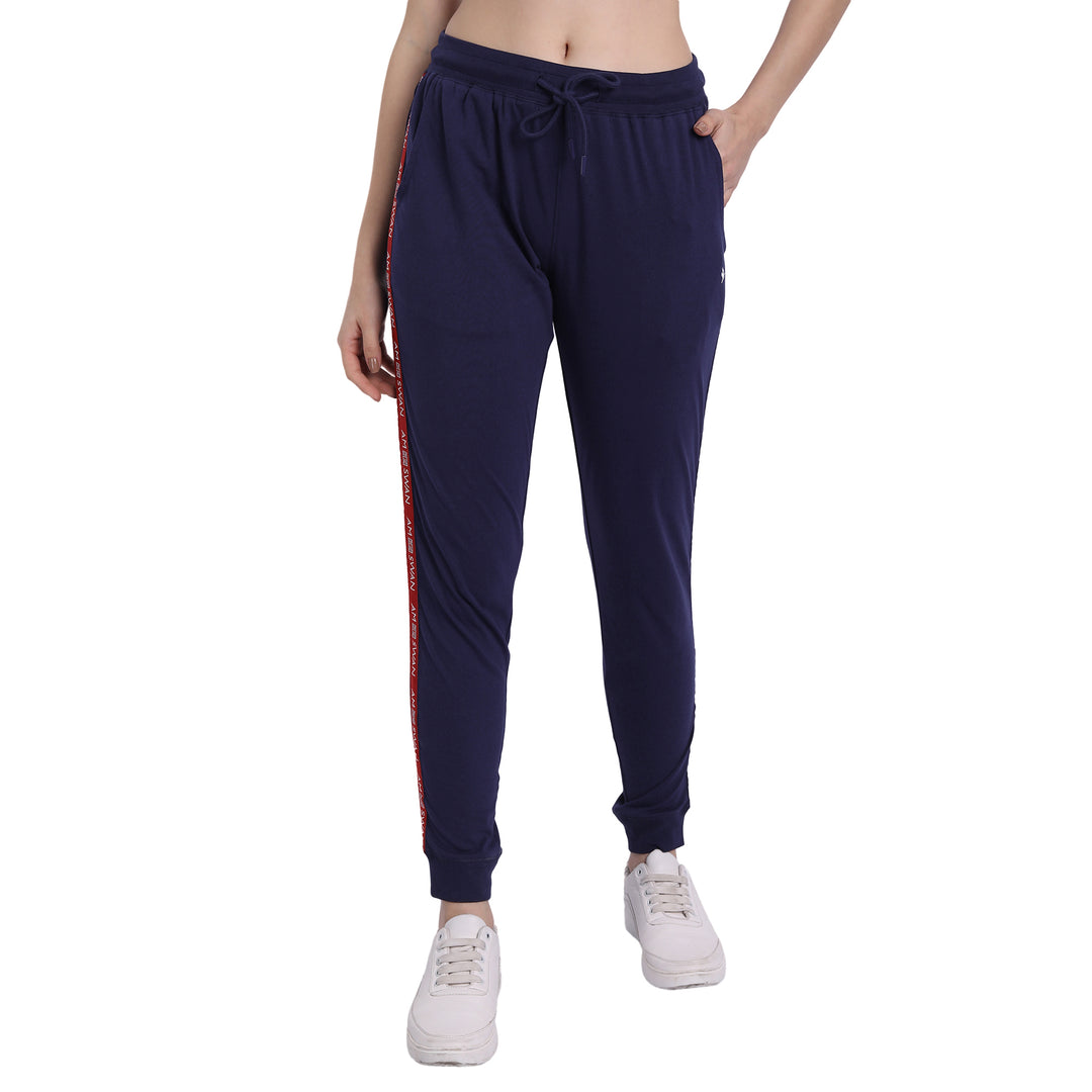 WOMENS PREMIUM COTTON SOLID TRACK PANTS