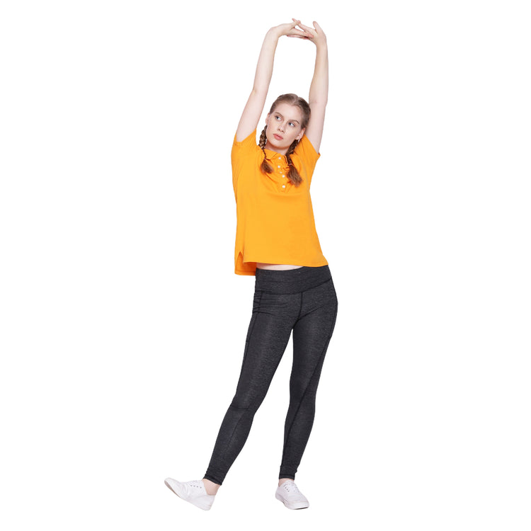 WOMENS PREMIUM COTTON SOLID HALF SLEEVE POLO T-SHIRTS