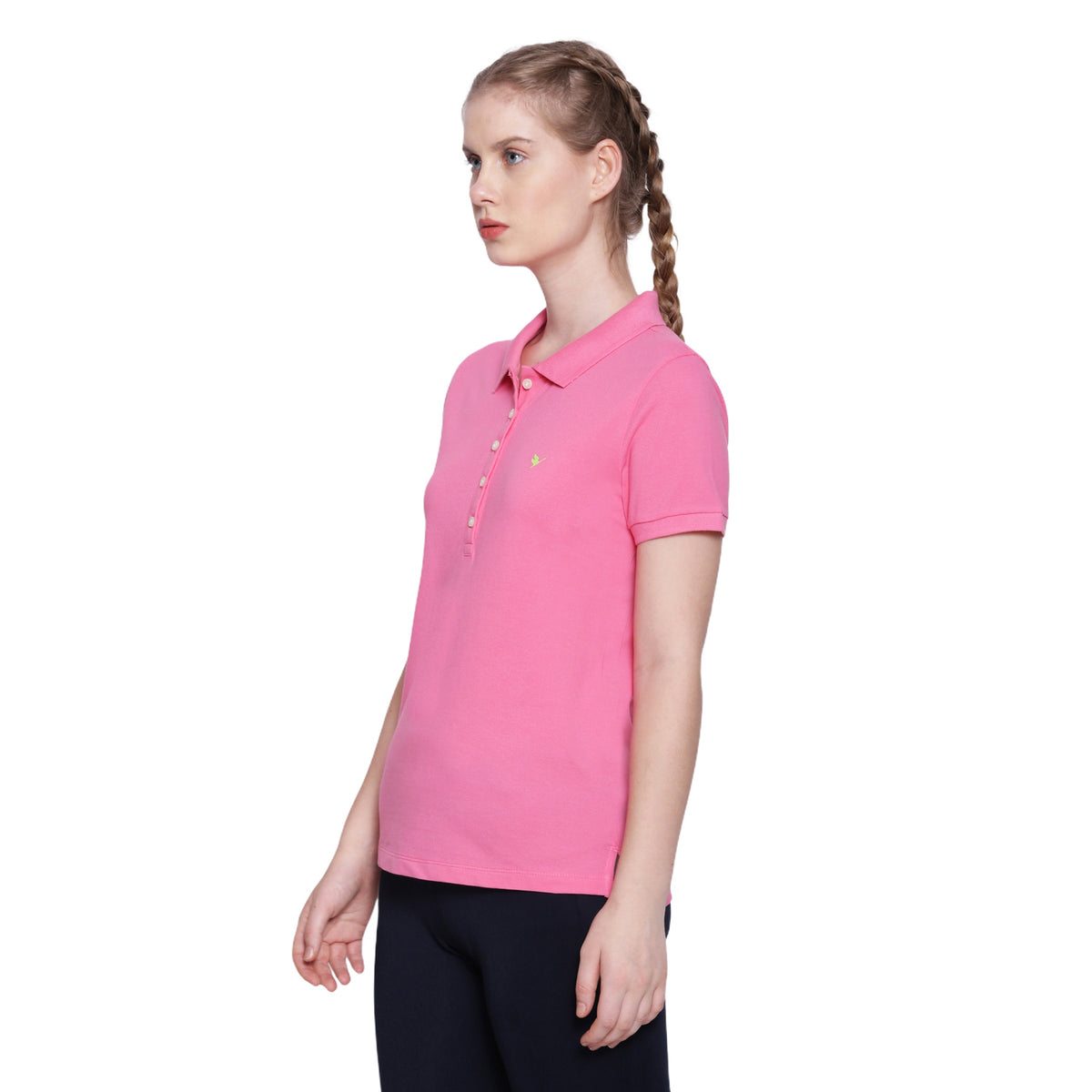 Women's Premium Cotton Lycra Smart Fit Half Sleeve Polo T-shirts