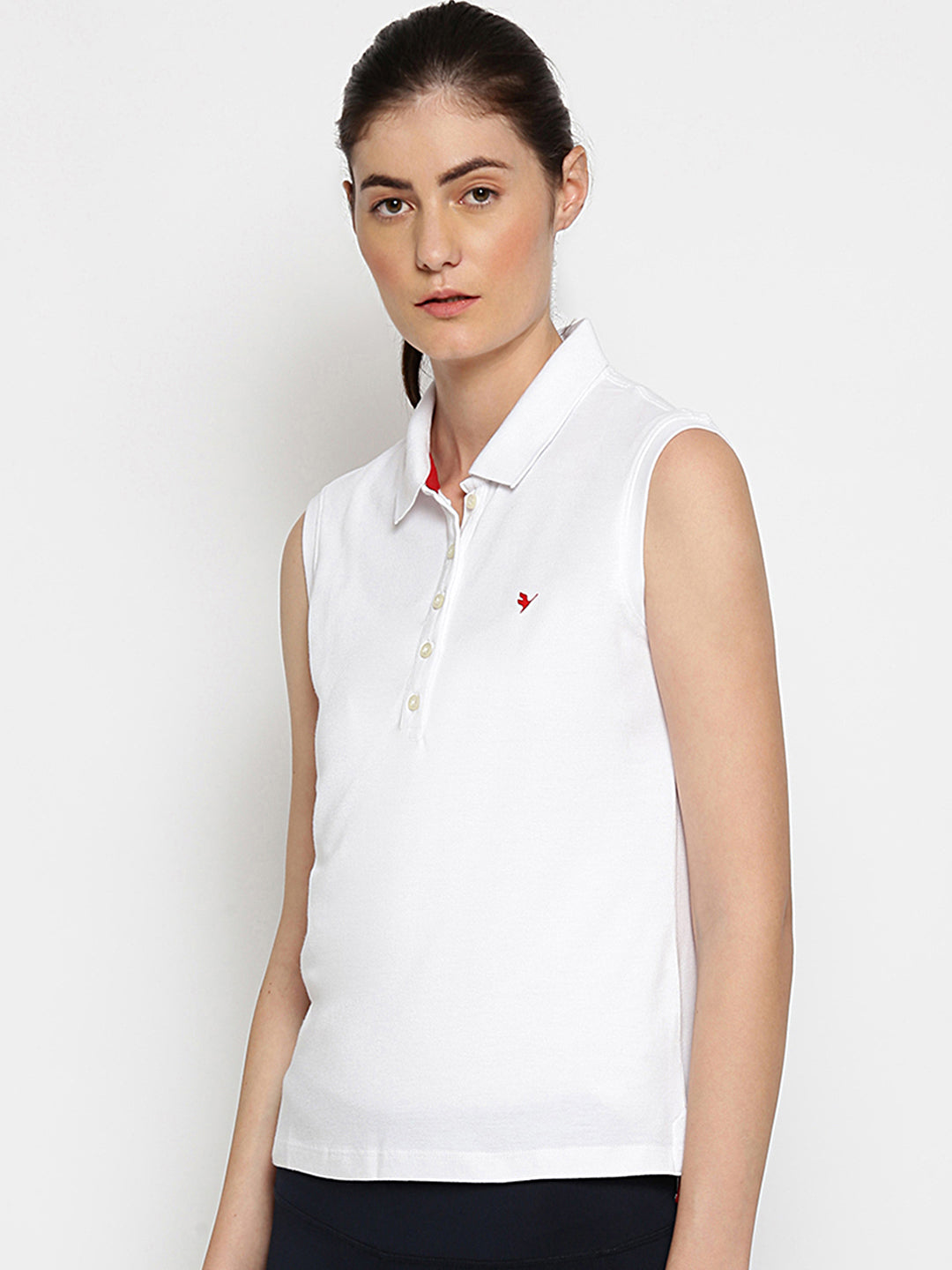 Women's Premium Cotton Solid Sleeveless Polo T-Shirts