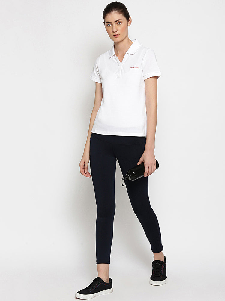 WOMENS PREMIUM COTTON PRINTED HALF SLEEVE POLO T-SHIRTS