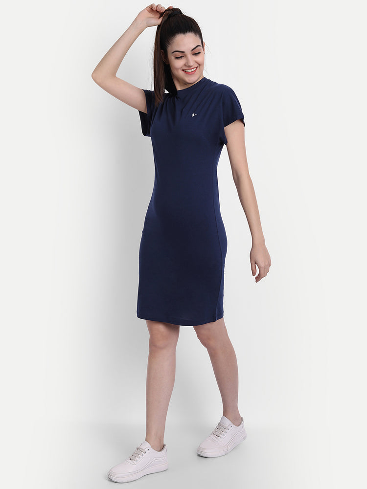 WOMENS PREMIUM COTTON HALF SLEEVE FLARED DRESSES