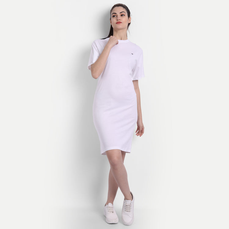 Womens Premium Cotton Half Sleeve Flared Dresses