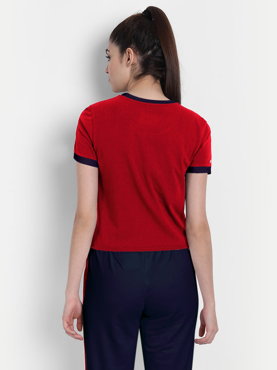 Womens Premium Cotton Stripe Half Sleeve Knotted T-Shirts