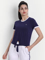 Women'S Premium Cotton Stripe Half Sleeve Knotted T-Shirts
