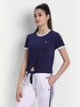 Women'S Premium Cotton Stripe Half Sleeve Knotted T-Shirts