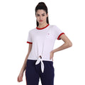 Womens Premium Cotton Stripe Half Sleeve Knotted T-Shirts
