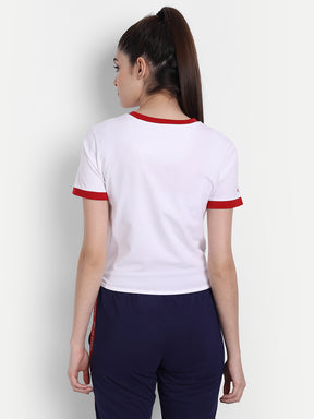 Women's Premium Cotton Stripe Half Sleeve Knotted T-Shirts