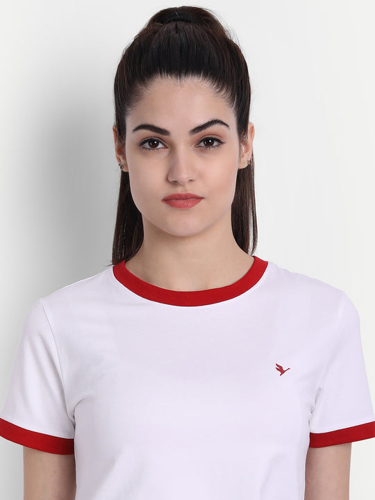 Womens Premium Cotton Stripe Half Sleeve Knotted T-Shirts