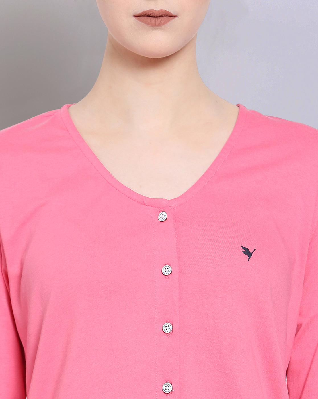 Women's Premium Cotton 3/4 Sleeve V- neck Tops