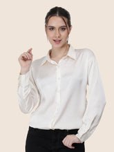 Women's  Premium Vanilla Regular Fit Solid Summer Satin shirt