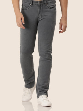 Amswan Premium men's grey dirty wash classic fit jeans