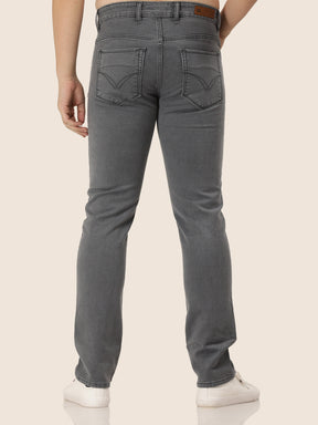 Amswan Premium men's grey dirty wash classic fit jeans