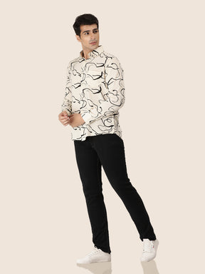 Men's Premium Rayon Shirt With  Abstract Print