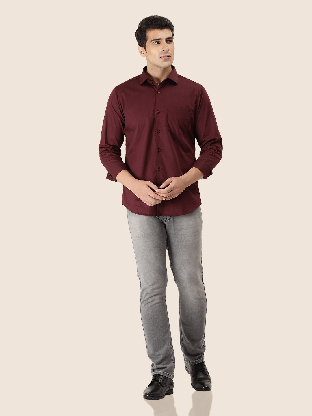 Premium Cotton Lycra Wine Shirts