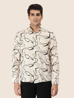 Men's Premium Rayon Shirt With  Abstract Print