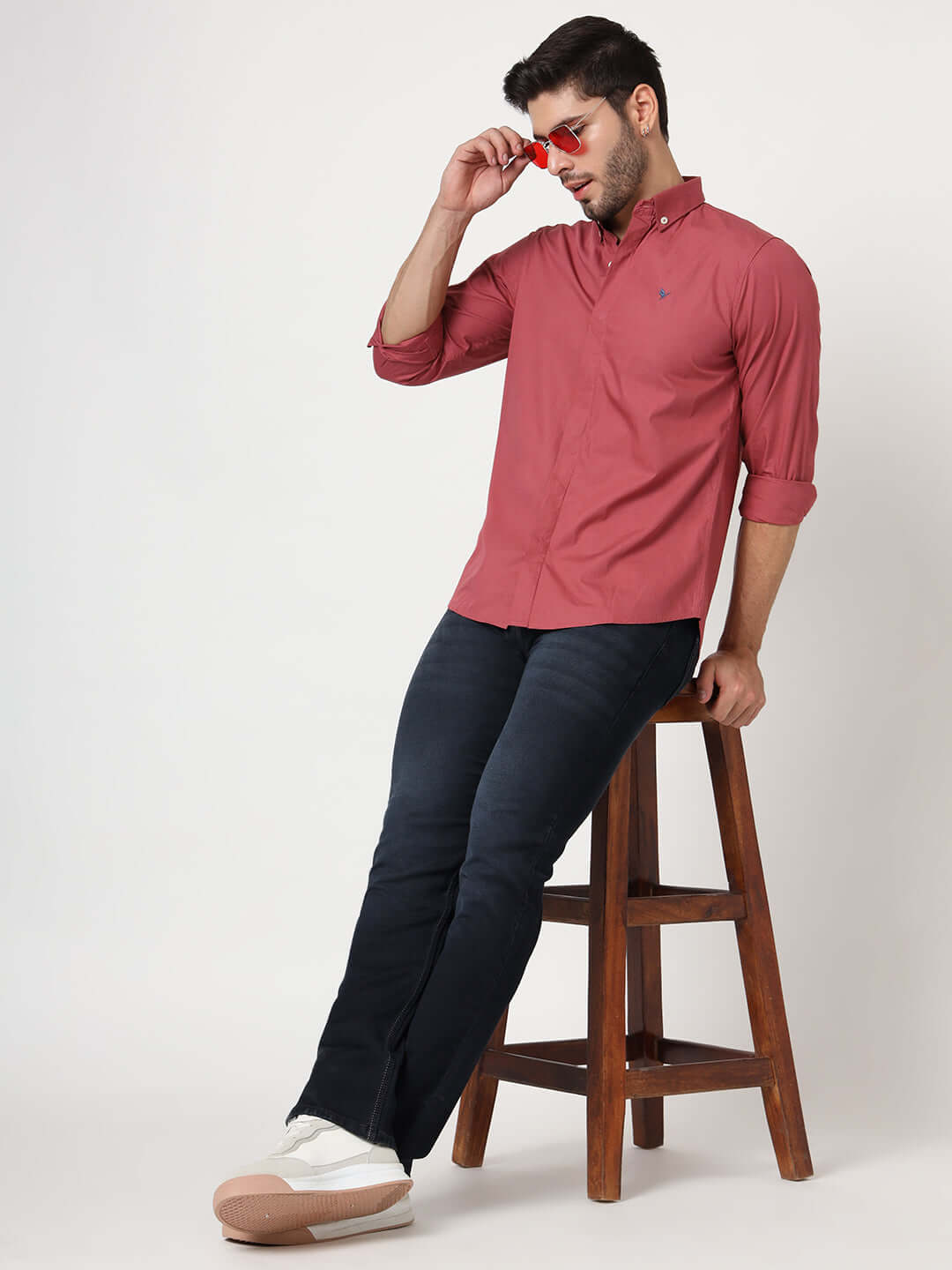 Premium Men'S Blue Dark Wash Relaxed Fit Jeans