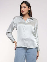 white satin shirt for women