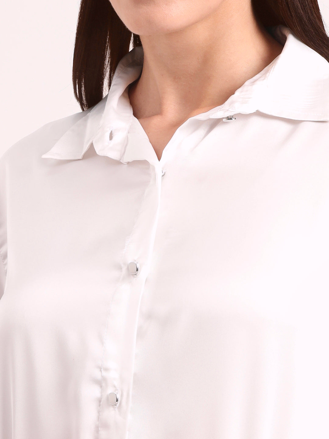 Women's Short Sleeve European Satin Shirt