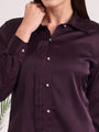 Tailored Fit European Satin Shirt With Pleated Placket