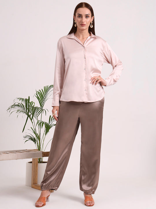 European Satin Loose Fit Trouser