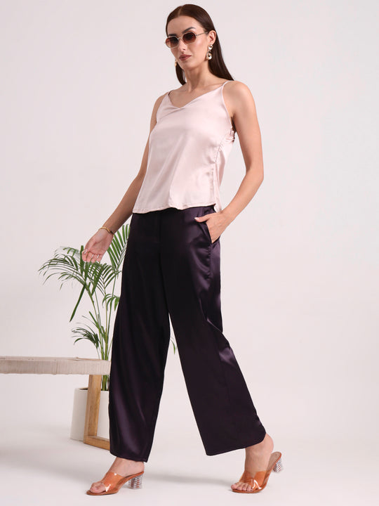 Women's European Satin Loose Fit Trouser