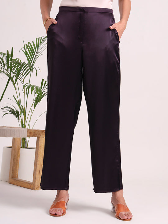 Women's European Satin Loose Fit Trouser