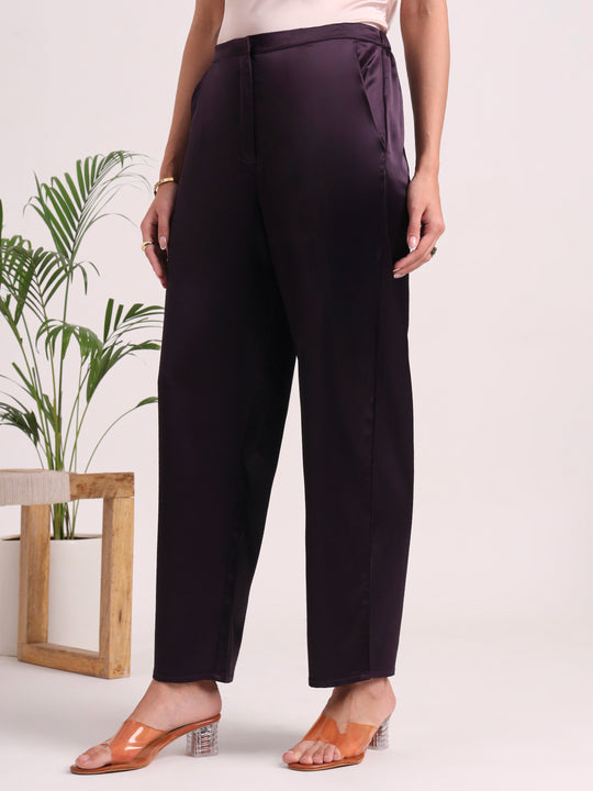 Women's European Satin Loose Fit Trouser