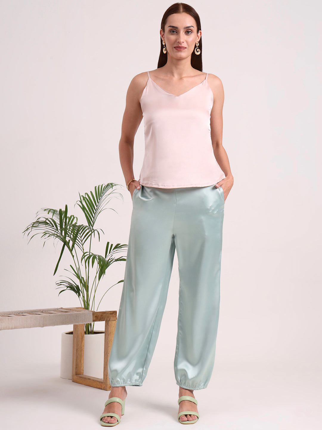 Women's European Satin Loose Fit Trouser