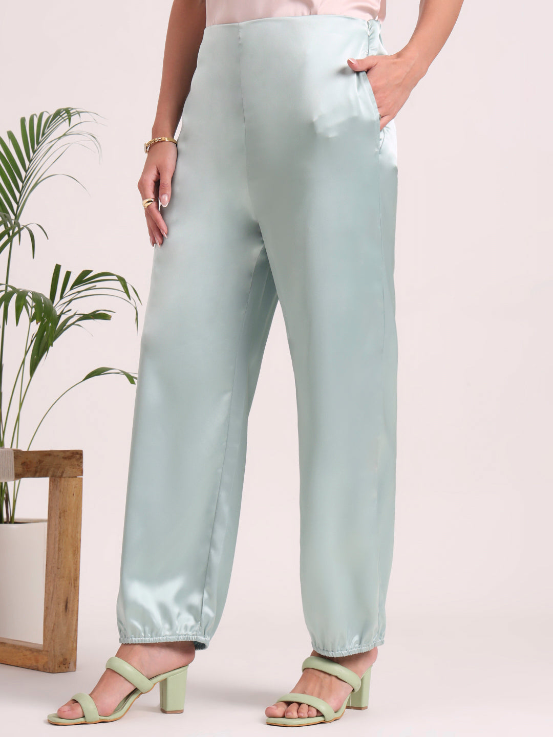 Women's European Satin Loose Fit Trouser