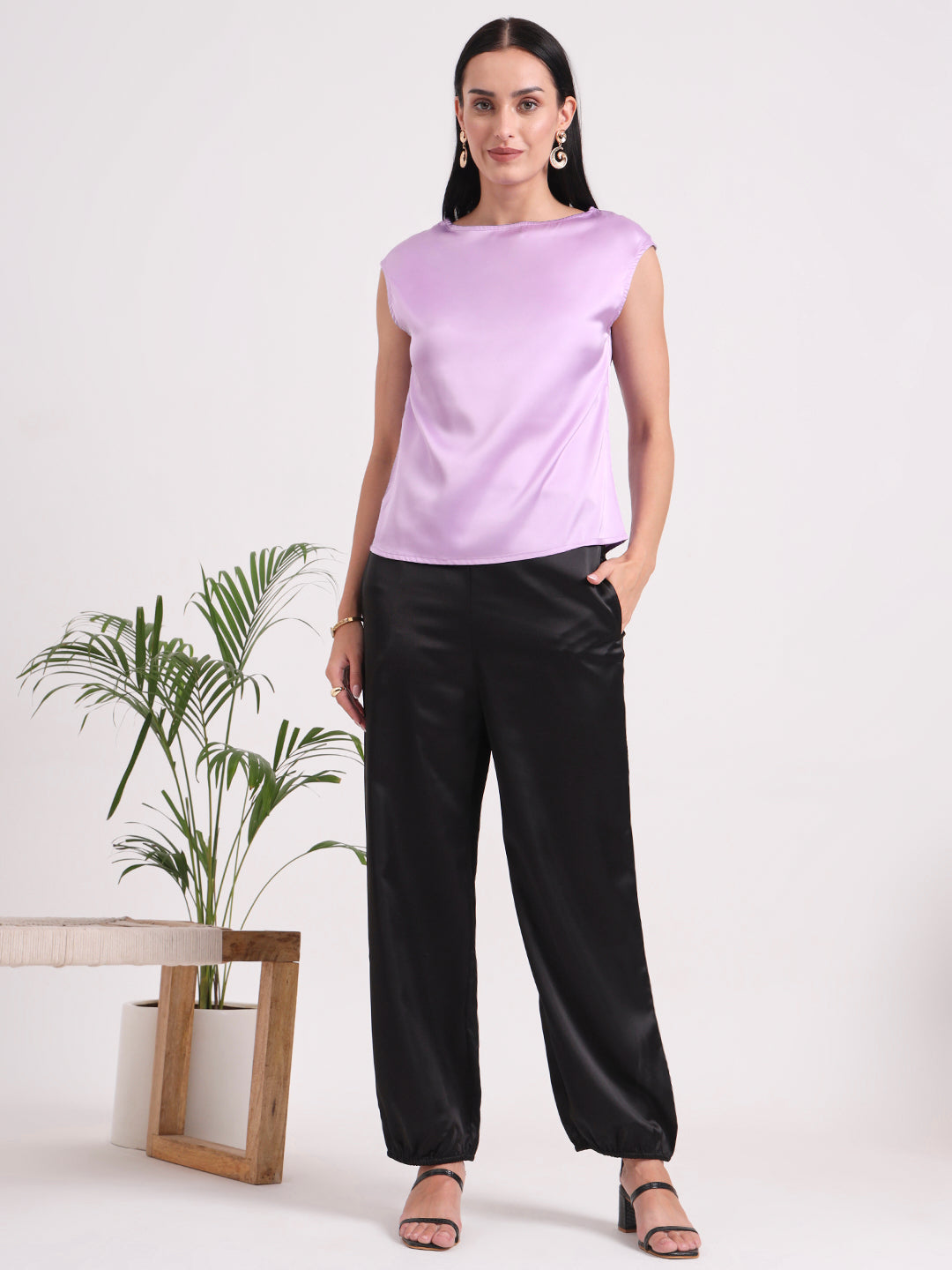 Women's European Satin Loose Fit Trouser