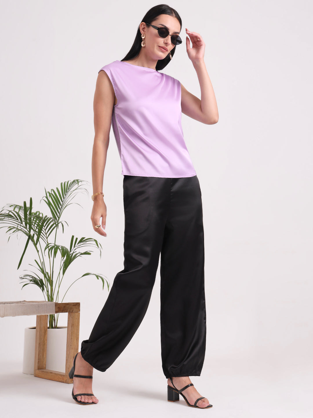Women's European Satin Loose Fit Trouser