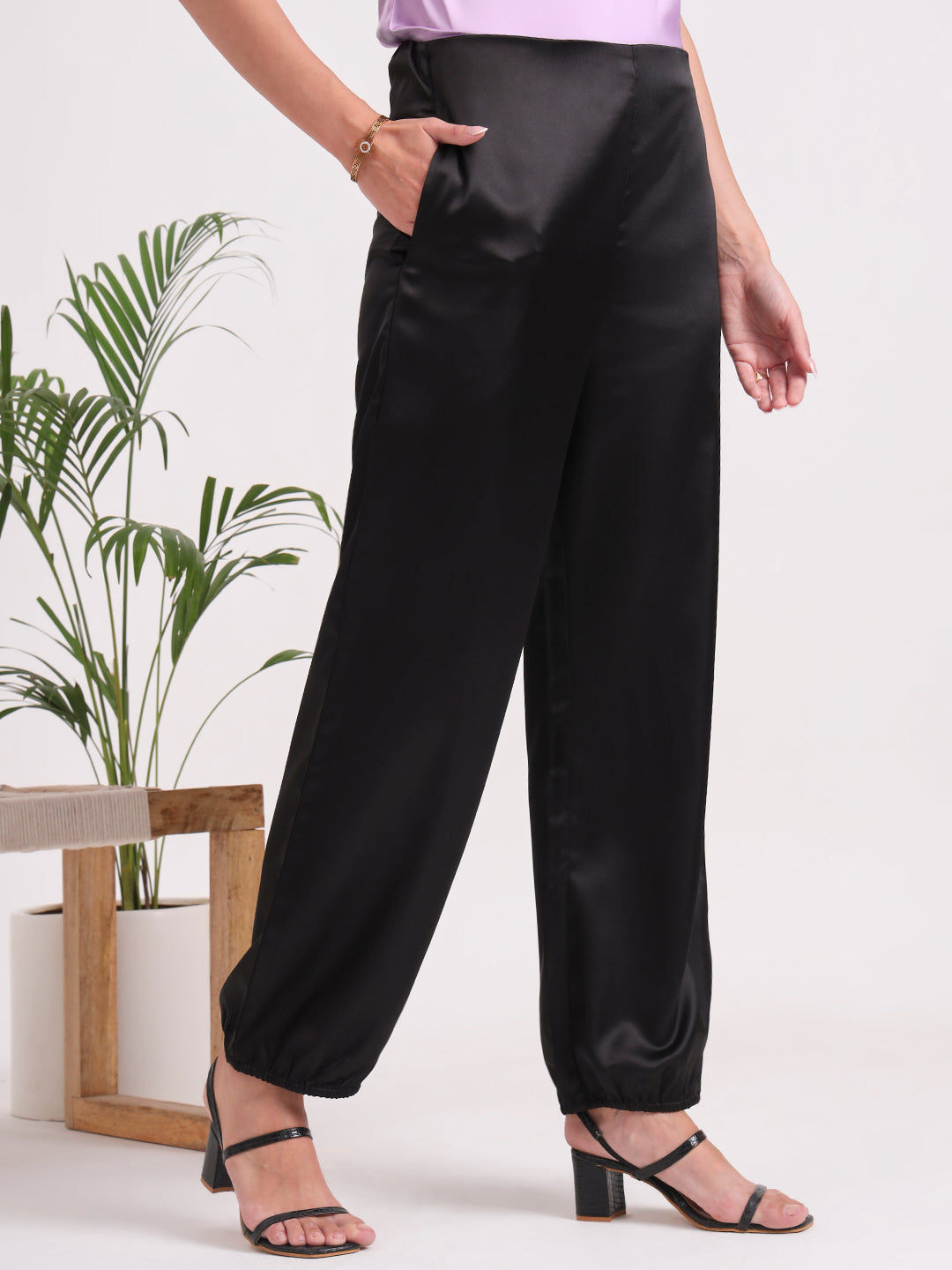 Women's European Satin Loose Fit Trouser