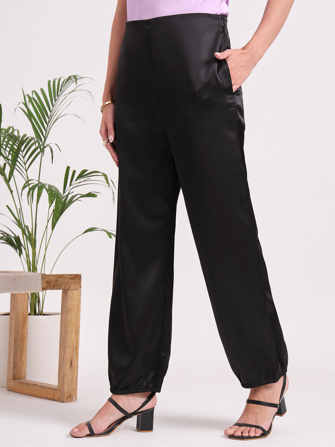 Women's European Satin Loose Fit Trouser