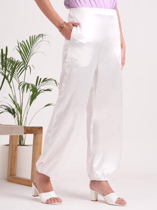 Women's European Satin Loose Fit Trouser