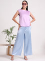 Women's European Satin Flared Pleated Trouser