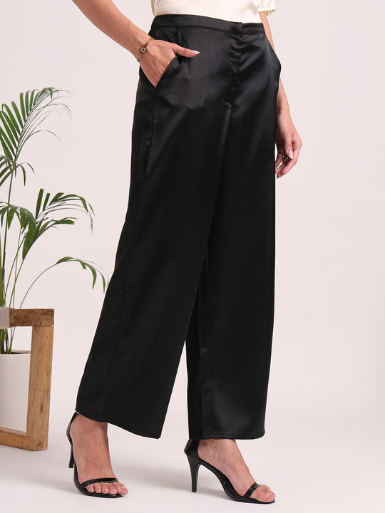Women's European Satin Loose Fit Trouser