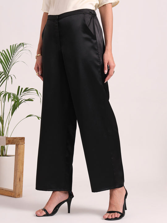 Women's European Satin Loose Fit Trouser