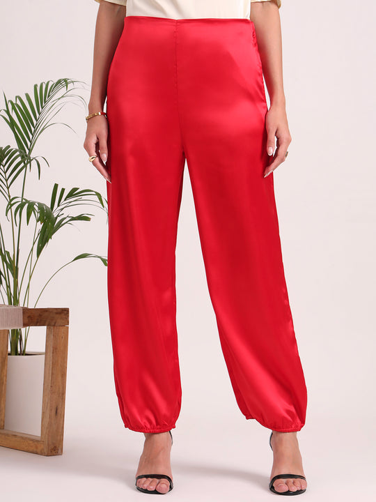 Women's European Satin Loose Fit Trouser