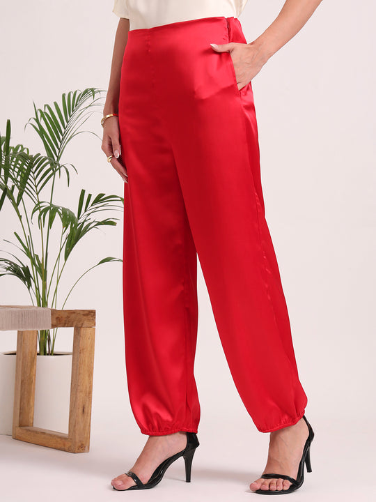 Women's European Satin Loose Fit Trouser