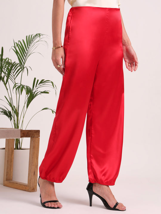 Women's European Satin Loose Fit Trouser
