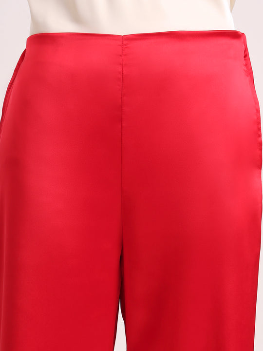 Women's European Satin Loose Fit Trouser