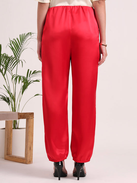 Women's European Satin Loose Fit Trouser