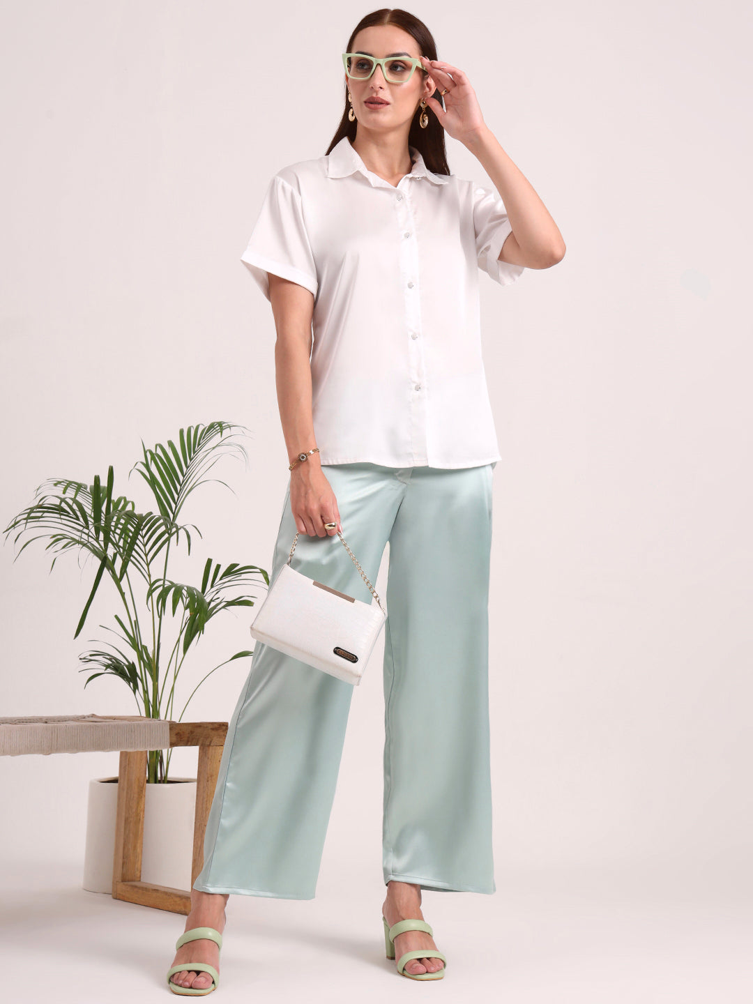Women's European Satin Loose Fit Trouser
