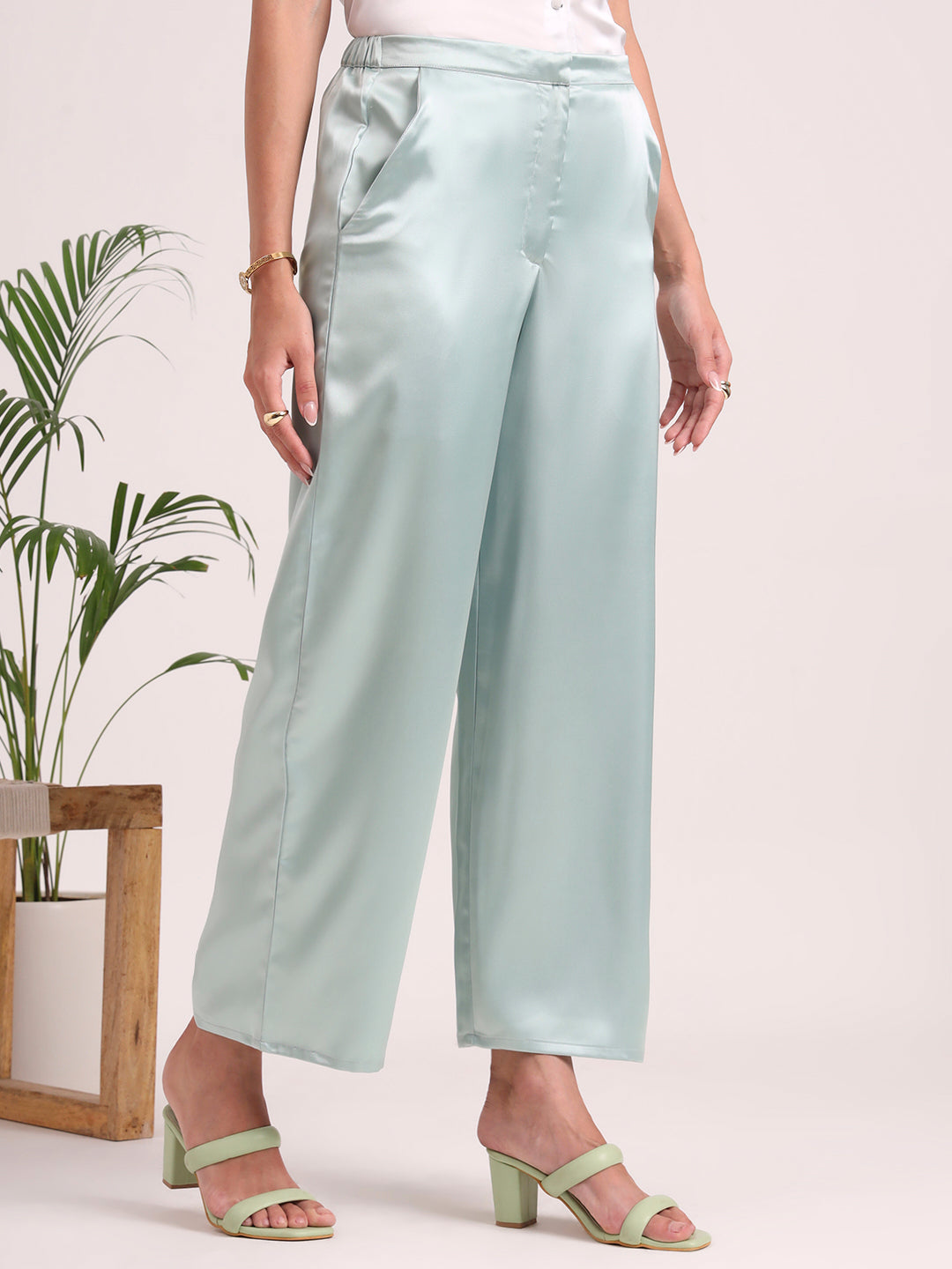 Women's European Satin Loose Fit Trouser